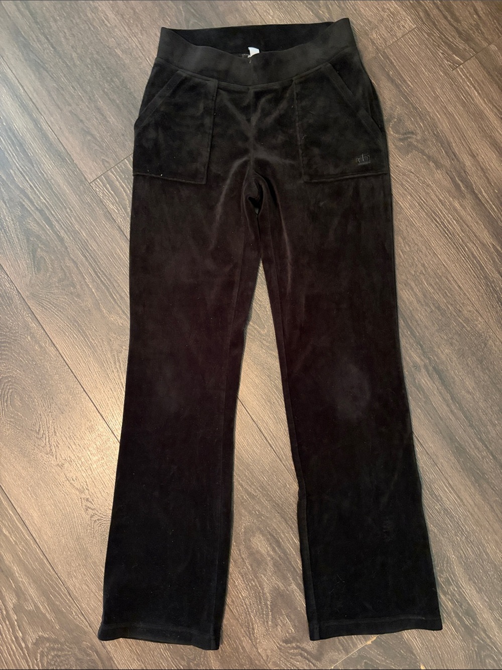 Juicy Couture Black Velour Boot Cut Pull-On Pants XS